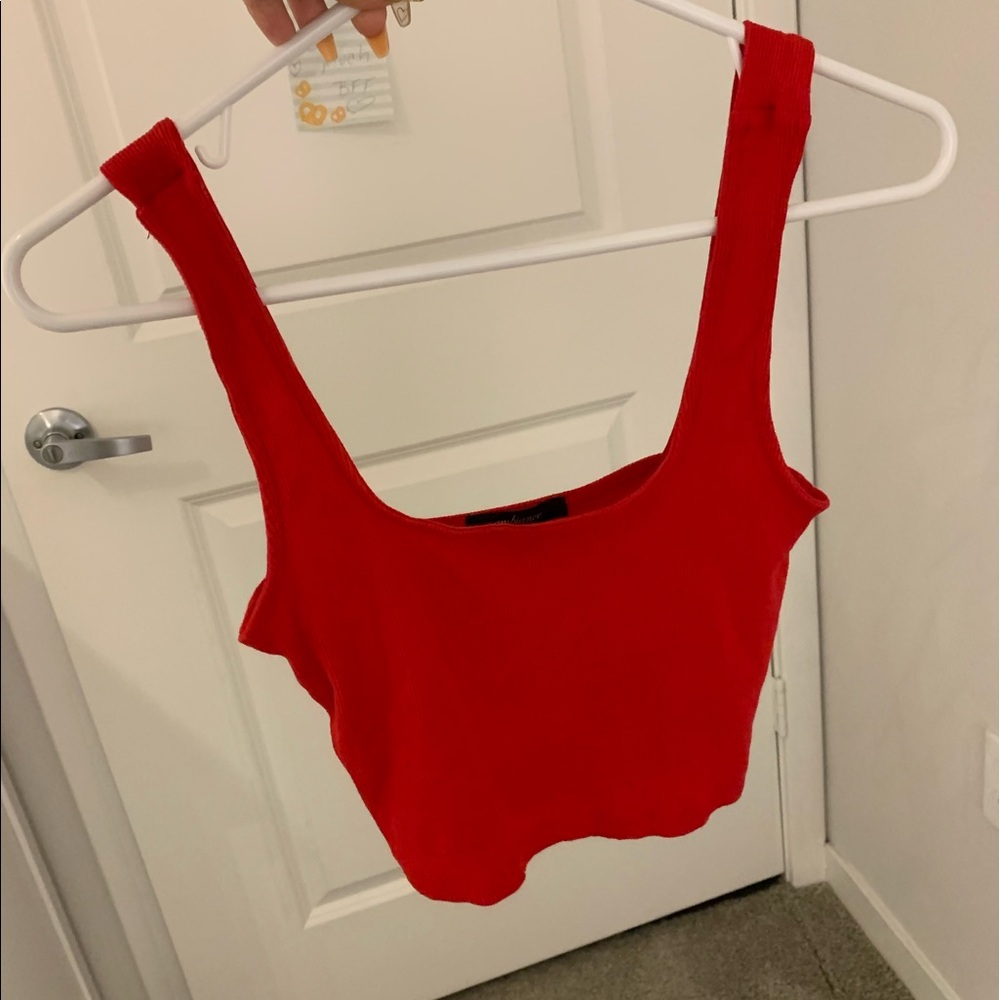 Red Cropped Tank Top